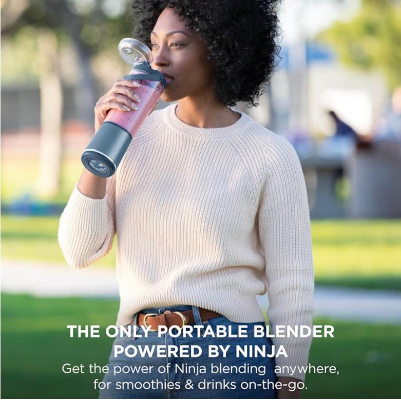 Portable Mini Blender 530ml - Rechargeable Cordless Smoothie Maker with USB-C Charging | Denim Blue